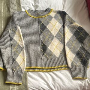 Gray and Yellow Argyle Sweater